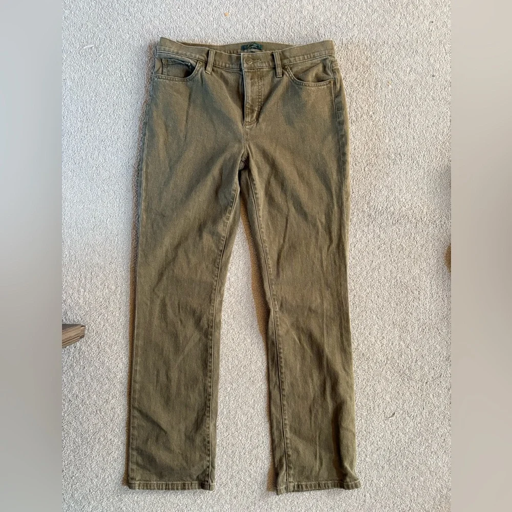 Women’s Ralph Lauren Olive Jeans size 10 classic straight pants - Picture 3 of 5